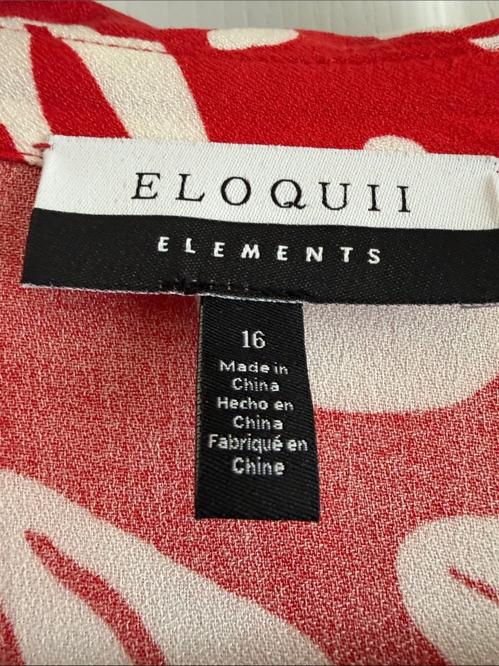 Eloquii Red and White Floral Walk-thru Dress - Picture 3 of 9